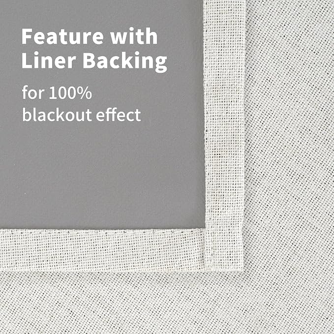 YoungsTex Ivory Linen Blackout Curtains 72 Inch Length - Image 7