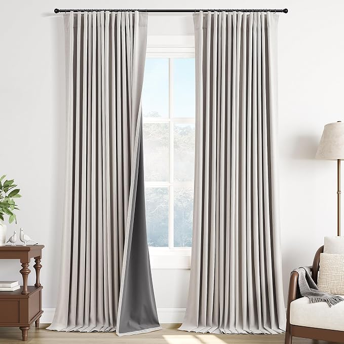Cream Natural 100% Blackout Linen Curtains - Image 8