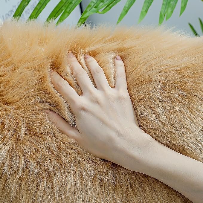 linmopm Faux Fur Sheepskin Rug, 2x6 ft Runner | Shag Fluffy Fuzzy, High-Density - Image 7