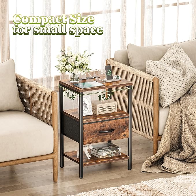 SUPERJARE Nightstand Set of 2 - Image 8