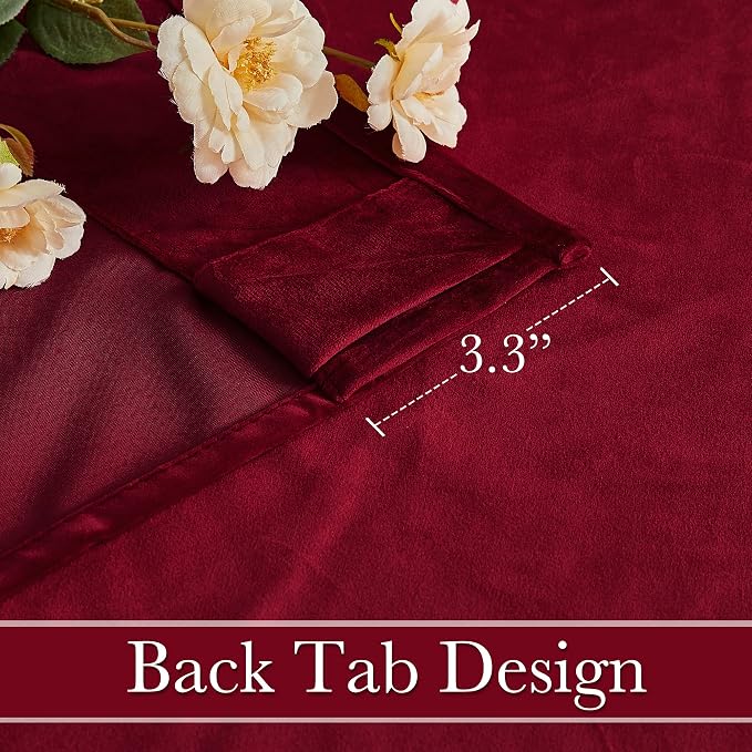 RYB HOME Velvet Curtains 108 inches Long, Extra Long High Ceiling Curtains | - Image 4