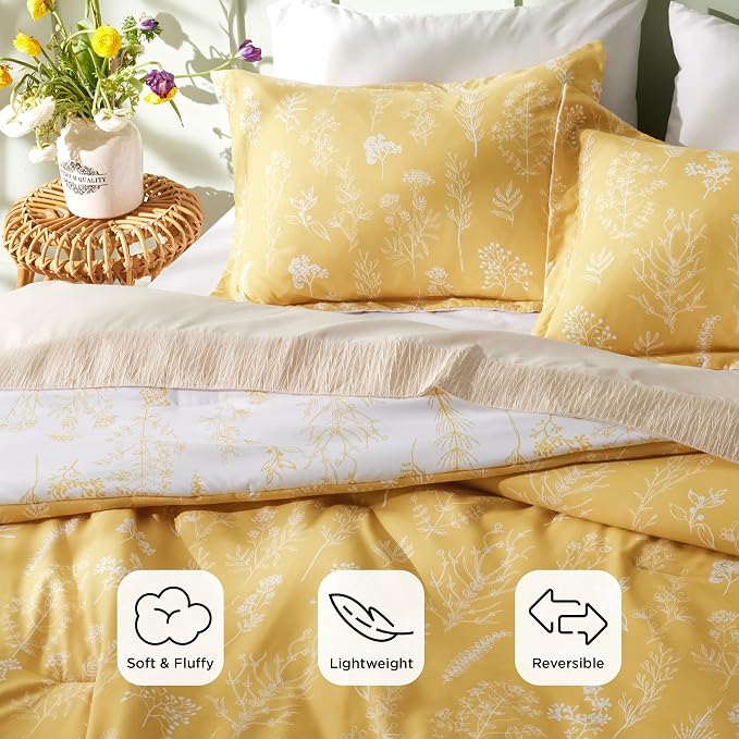 Bedsure Gold Queen Comforter Set - Image 3