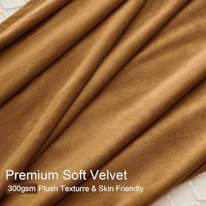 Gold Brown Velvet Pinch Pleated Curtains 120 Inches Long - Image 3