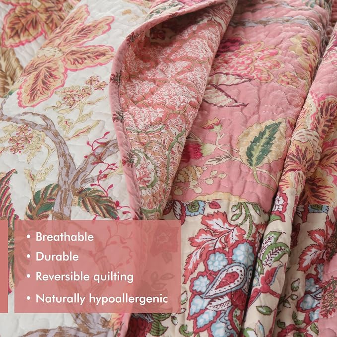 Etwel 100% Cotton Patchwork California King Quilt Set - Image 5