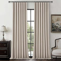 Grey Flax Extra Long Floor to Ceiling Blackout Curtains 105 Inches Long by QJMYDECO