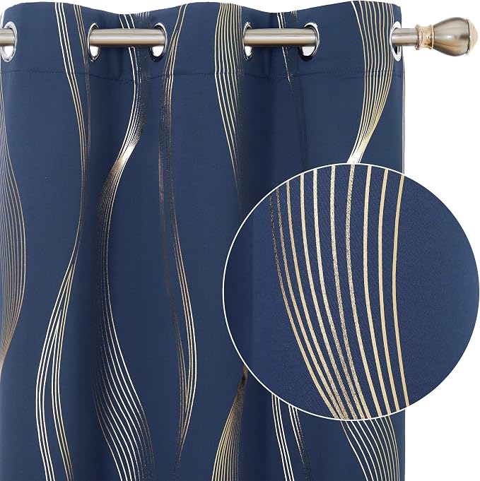 Deconovo Curtains for Living Room, Pattern Blackout Curtains 63 Inches Long | by Unknown