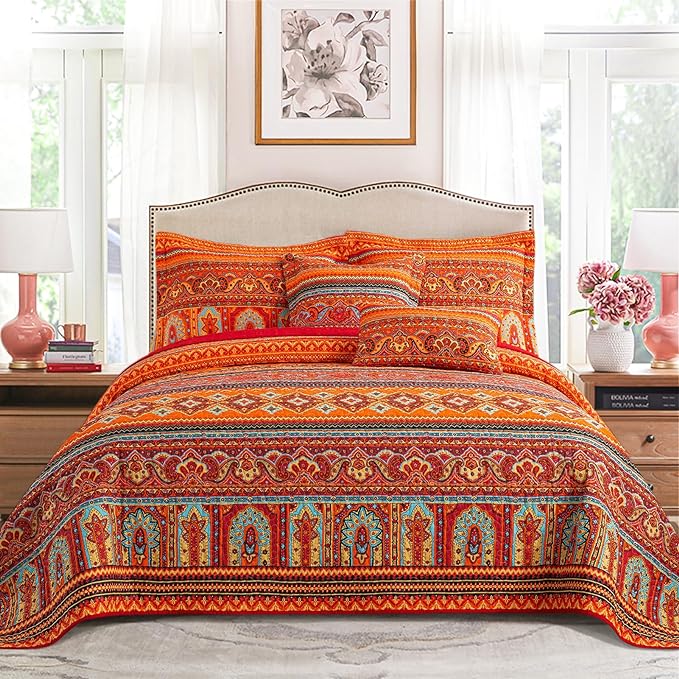 VAPUTAR Quilt California King Size Bedding Set, 100% Cotton Face King Quilt | by VAPUTAR