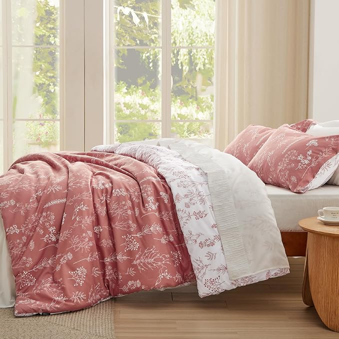 Bedsure Pink Clay Full Comforter Set - Image 4
