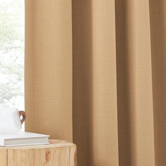 NICETOWN Thick Living Room Caramel Curtains 84 inches Long, Rod Pocket/Back - Image 4