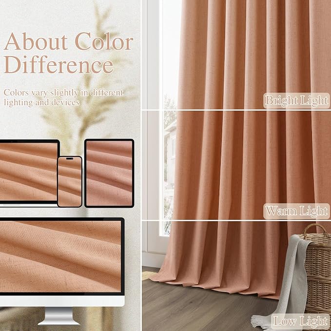 100% Blackout Curtains 102 Inch Length 2 Panels Set - Image 7