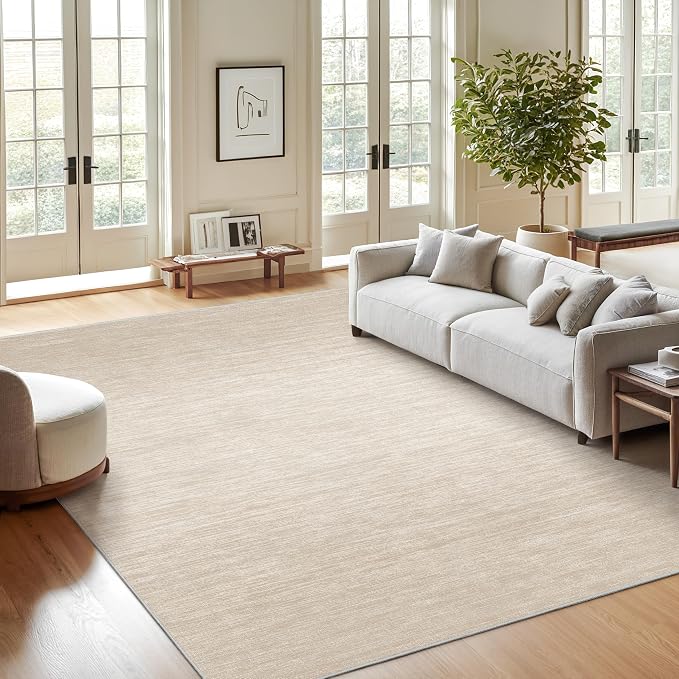 8x10 Area Rugs for Living Room, Large Washable Rug Non Slip Brown | Soft Low - Image 3