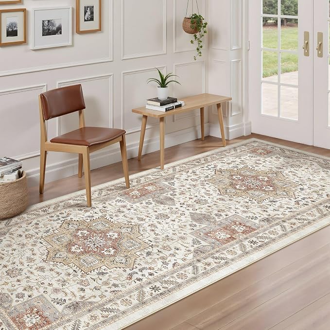 cotiled 3x8 Hallway Runner Rug for Entryway, Non-Slip Vintage, and Laundry Room - Image 2