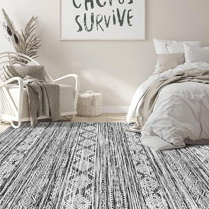 Nakagishi 8x10 Area Rugs Living Room: Washable Large Neutral Soft Rug Stain - Image 6