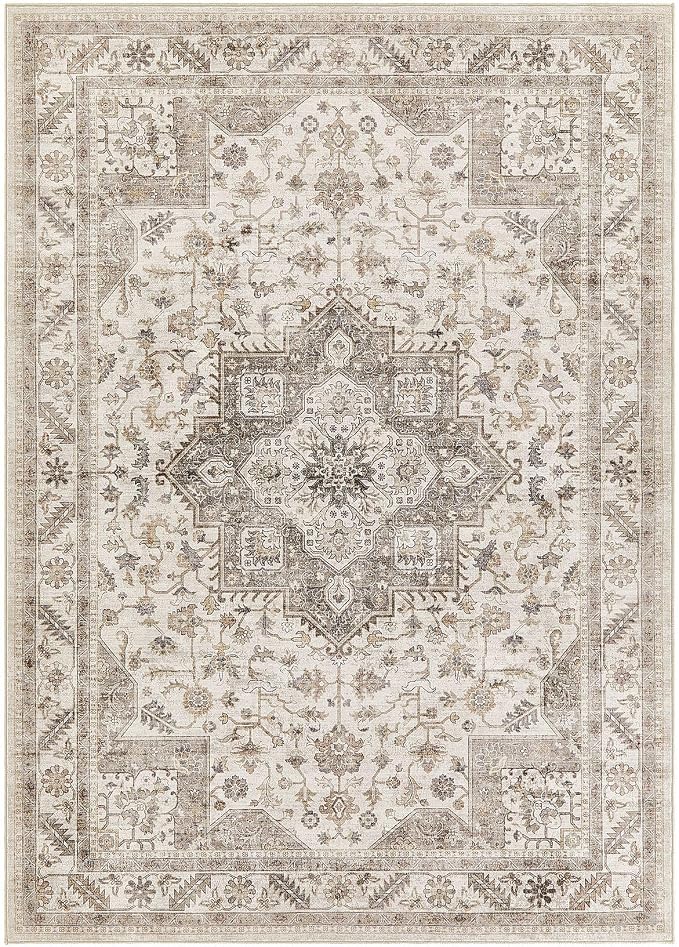 cotiled 7x9 Area Rug for Living Room, Traditional, Light Brown | Soft - Image 10