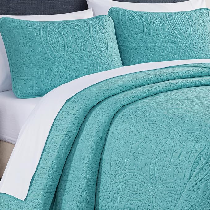 Chezmoi Collection Austin 3-piece Oversized Bedspread Coverlet Set - Image 4