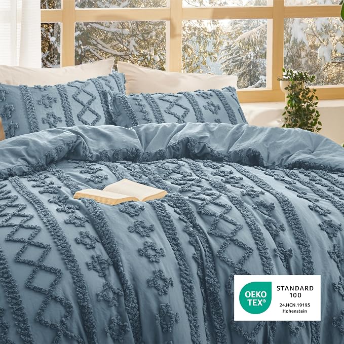 Bedsure Tufted Boho Comforter Set Queen Size - Image 5