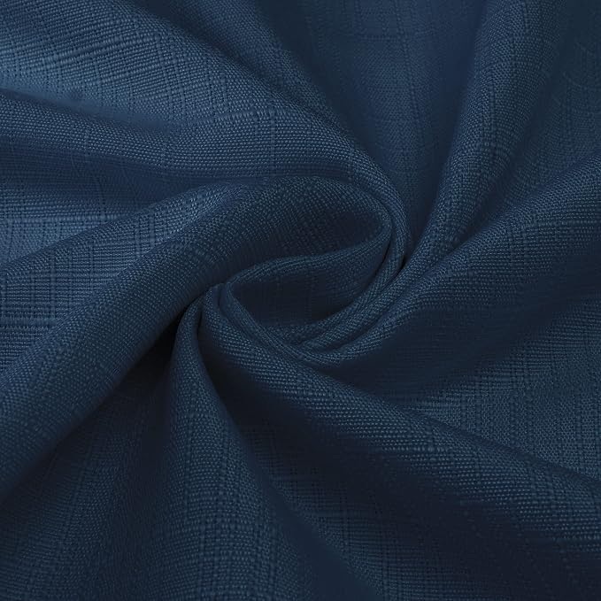 Diraysid 100% Blackout Curtains Navy Blue Linen Curtains - Image 4