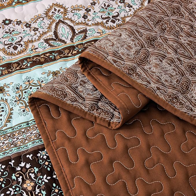 WONGS BEDDING Boho Fall Quilt Set Twin, Ultra Soft Lightweight Bedspread - Image 6