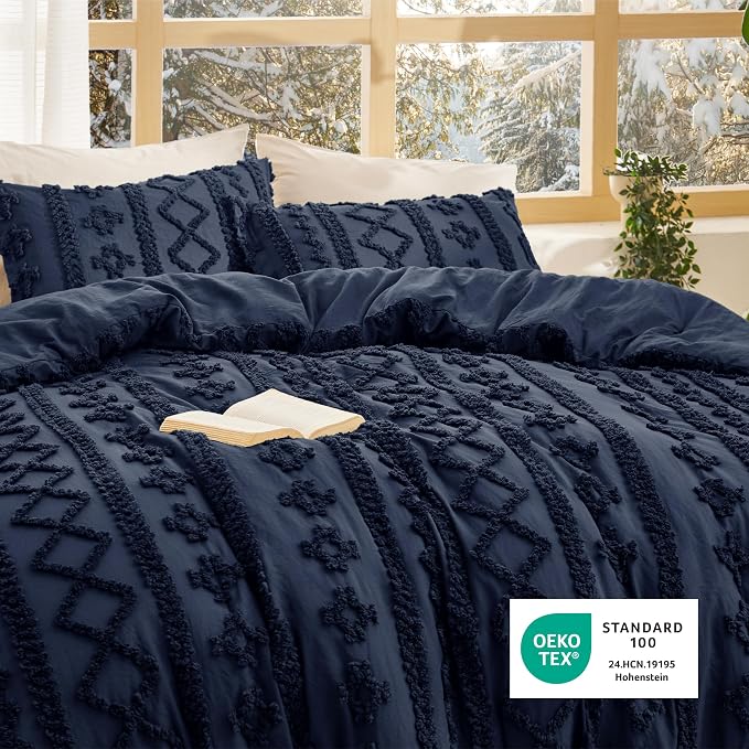 Bedsure Tufted Boho Comforter Set Queen Size - Image 5