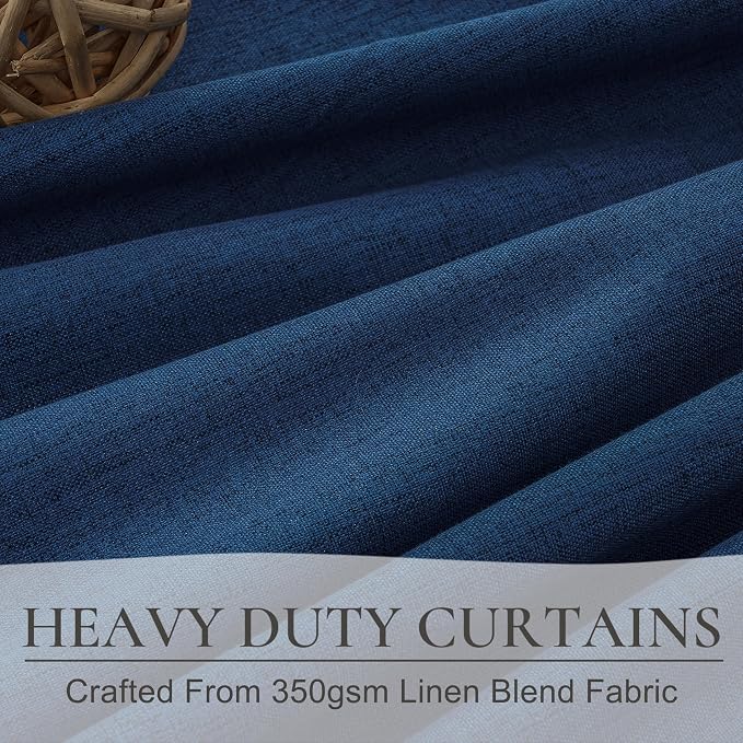Navy Blue 100% Blackout Curtains 45 Inches Long 2 Panels Set, Kids/Boys Rooms - Image 4
