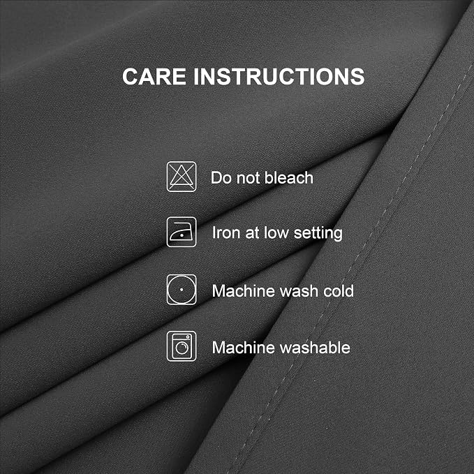 CUCRAF Dark Grey Blackout Curtains 54 inch Length, Thermal Insulated Room - Image 5
