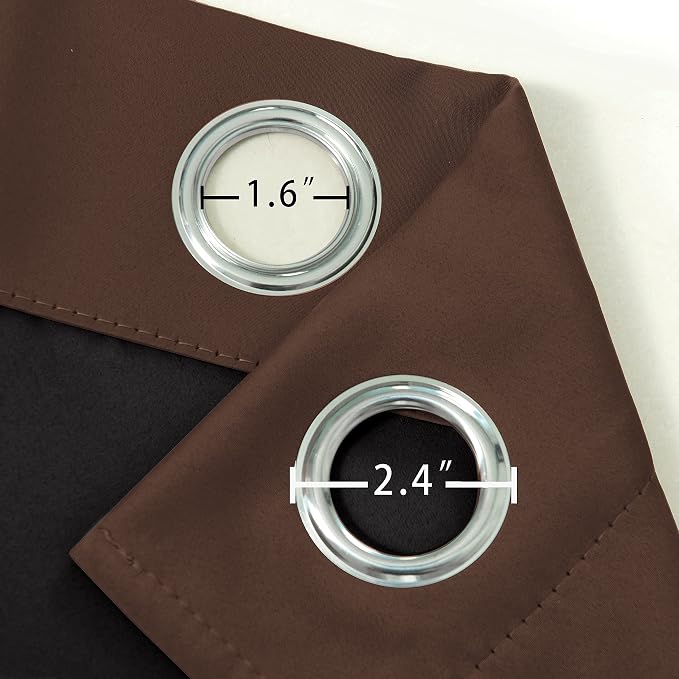 100% Blackout Curtains 52 x 95 Inch/Chocolate Curtains 2 Panels - Image 6