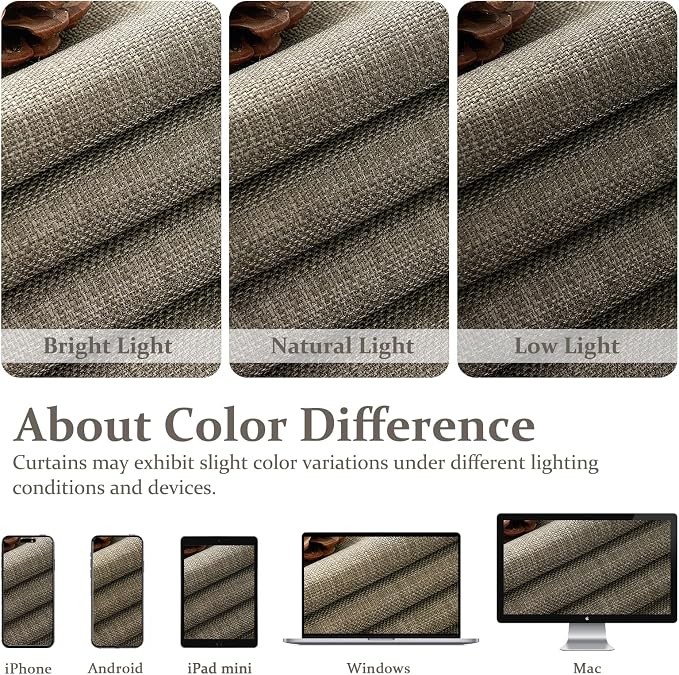 Extra Long 120 Inch Sepia Ebony Blackout Bedroom Curtains 2 Panels Set - Image 10