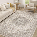 cotiled 7x9 Area Rug for Living Room, Traditional, Light Brown | Soft by COTILED