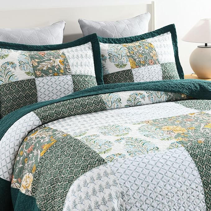 Secgo King Size Comforter Set- 100% Cotton Quilt King Size Set, bedspreads - Image 2