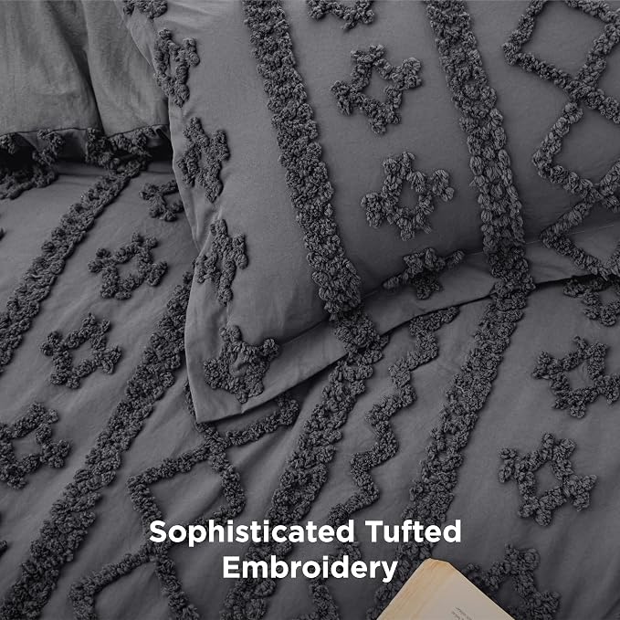 Bedsure Tufted Boho Comforter Set King Size - Image 5