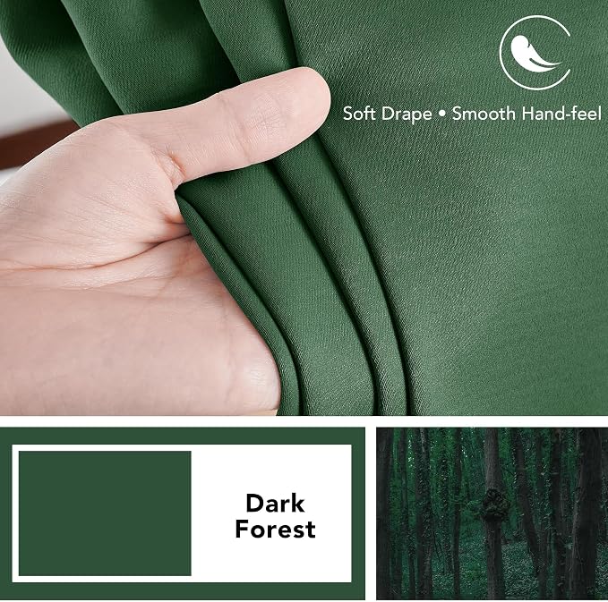 Deconovo Blackout Curtains for Bedroom 108 Inches Long | Back Tab and Rod - Image 4