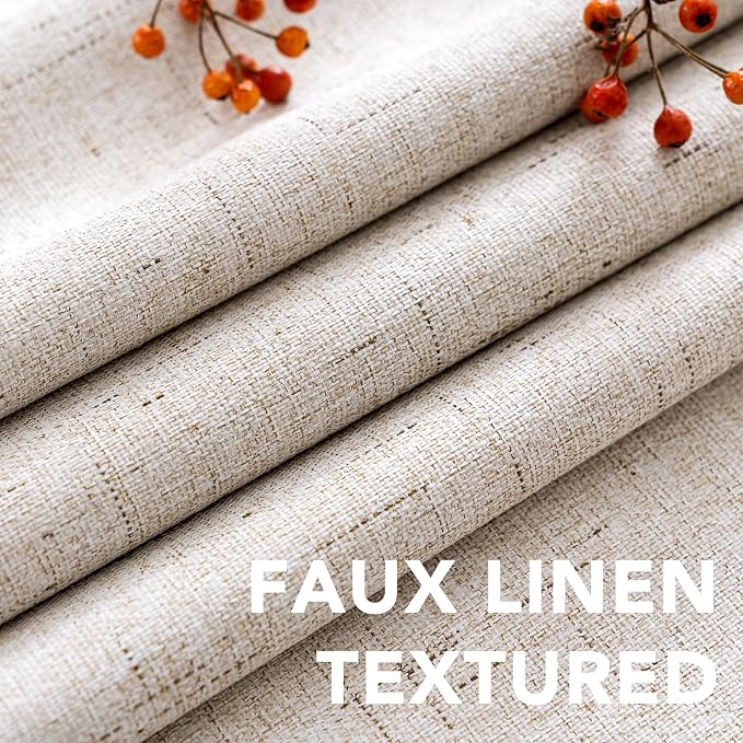 H.VERSAILTEX Blackout Linen Curtains, 100% Blackout Drapes Textured Blackout - Image 4