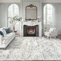 Soalmost Washable Area Rug 8x10 Large Soft Living Room Rugs Blue/Ivory | by Soalmost