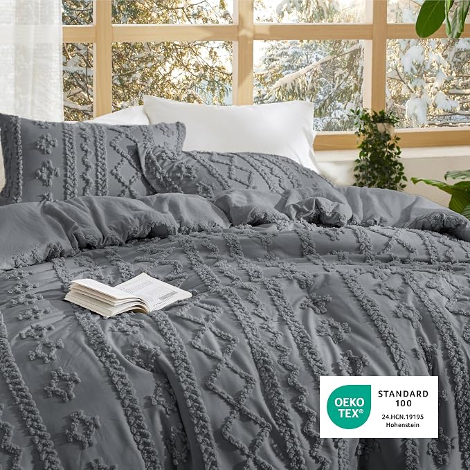 Bedsure Tufted Boho Comforter Set Queen Size - Image 6