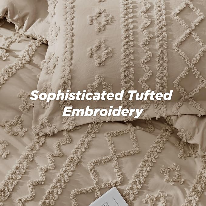Bedsure Tufted Boho Comforter Set Full Size - Image 5