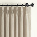 Pinch Pleated Natural Linen Blackout Short Cafe Curtains 63 Inches Long 2 by PleatedDrapes