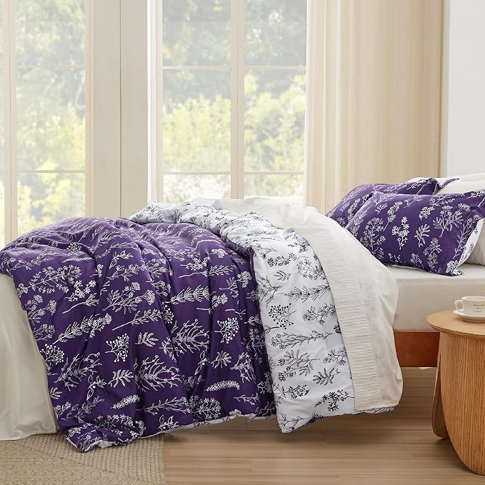 Bedsure Dark Purple Full Comforter Set - Image 4