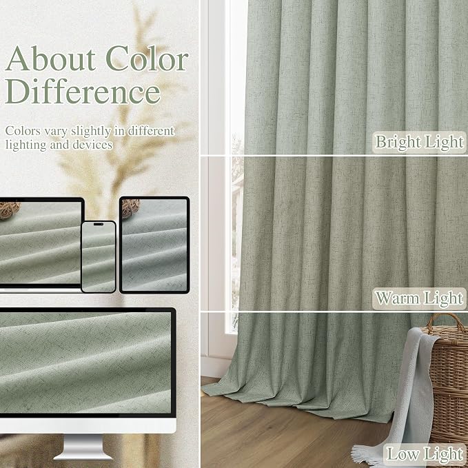 100% Blackout Curtains 102 Inch Length 2 Panels Set - Image 7