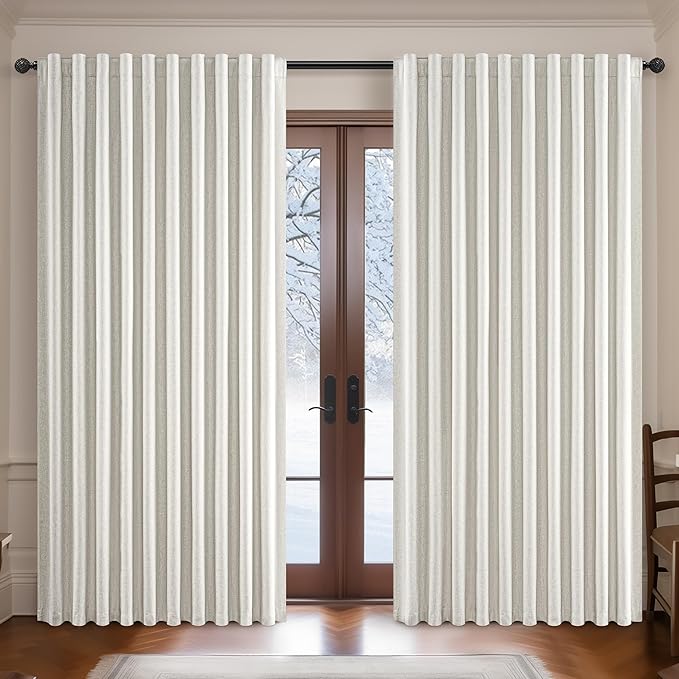 Extra Wide 100 Inch Blackout Curtains 108 Inches Long by QJMYDECO