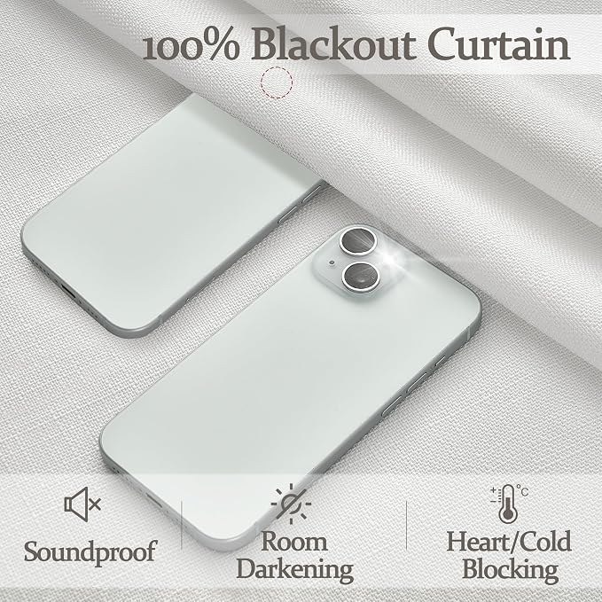 Blackout Pinch Pleated Pure White 92 Inch Long Curtains - Image 3