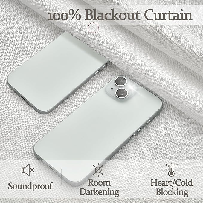 PleatedDrapes 100% Blackout Pure White Curtains 78 Inches Long 2 Panel Set - Image 3