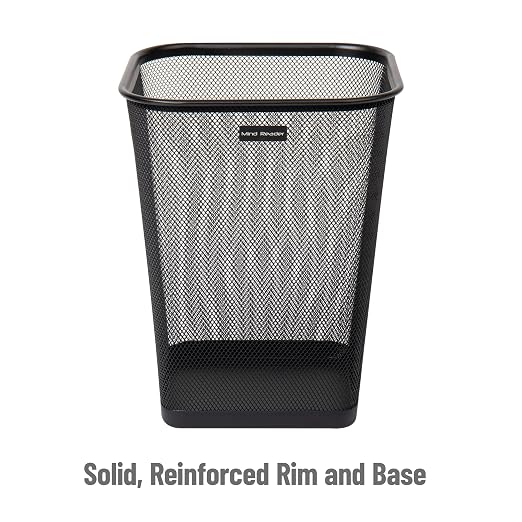 Mind Reader Mesh Trash Can, Waste Paper Basket, Metal Mesh, 9.75"L x 9.75"W x - Image 4