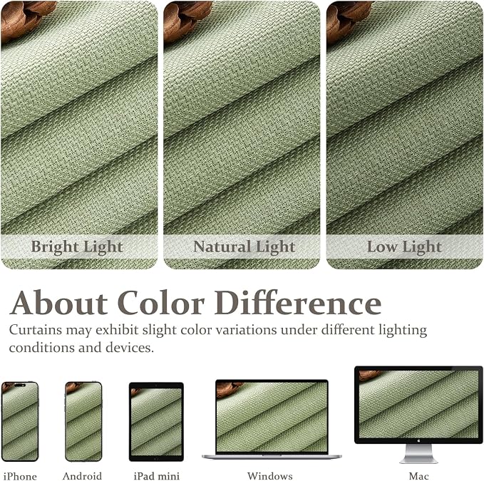 Sage Green Pinch Pleat Flax Linen 92 Inch Bedroom Curtains 2 Panels Set - Image 9