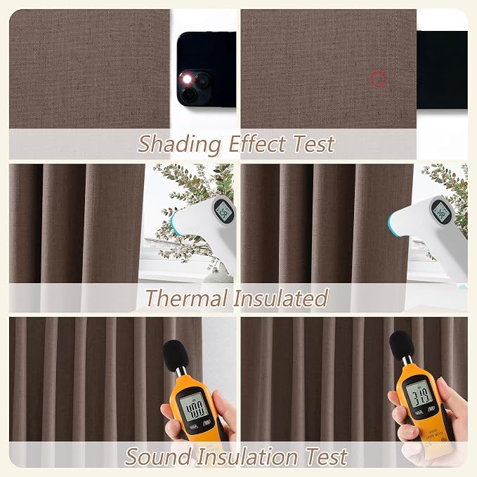 100% Blackout Curtains 108 Inch Length 2 Panels Set - Image 5