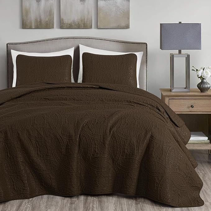 Chezmoi Collection Austin 3-piece Oversized Bedspread Coverlet Set | Oversized - Image 2