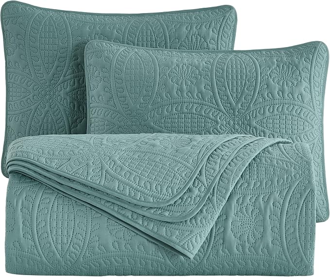 Chezmoi Collection Austin 3-Piece Oversized Bedspread Coverlet Set King - Image 13