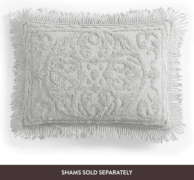 Beatrice Home Fashions Medallion Queen Cotton Chenille Bedspread, cozy plush - Image 5