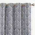 jinchan Blue Blackout Curtains Geometric Patterns Grommet 90 inch 2 Panels | by JINCHAN