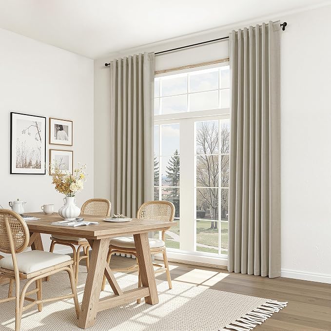 100% Blackout Linen Curtains for Bedroom 84 inches Long, Thermal Insulated Room - Image 9