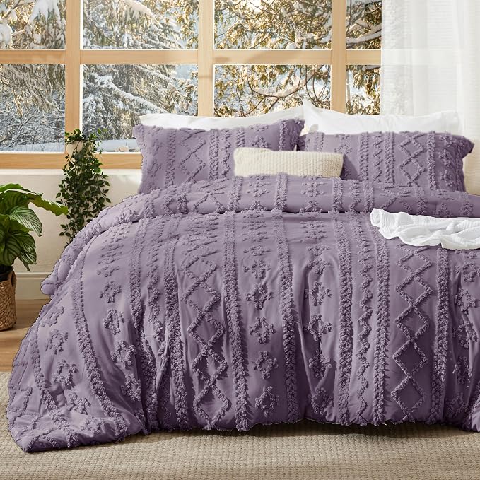 Bedsure Tufted Boho Comforter Set King Size by Unknown
